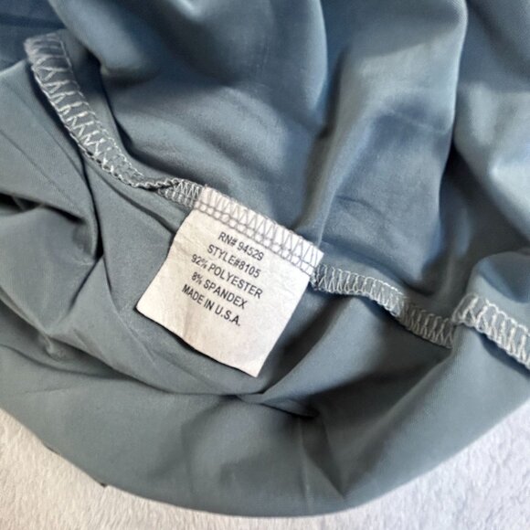 DB Sport Womens Paisley Ruffle V-Neck Long Sleeve Top Blouse Large Gray Stretch - Picture 9 of 9